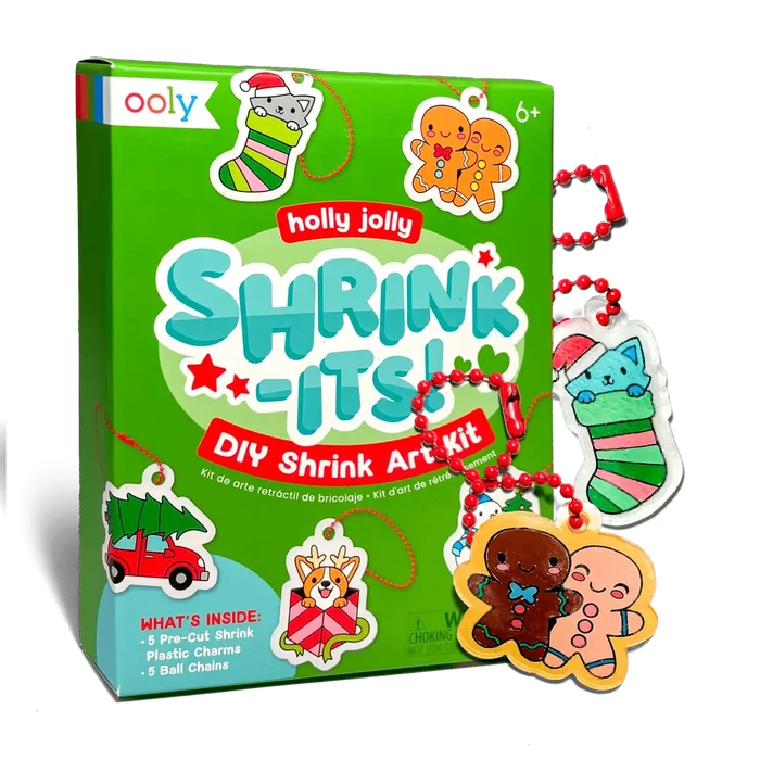 OOLY Mini Shrink-Its! Diy Shrink Art Kit - Holly Jolly
