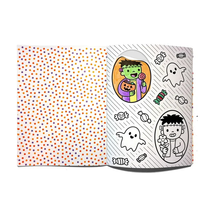OOLY Stickiville Color-In' Sticker Book - Cute N Spooky Doodles - 30 Sheets