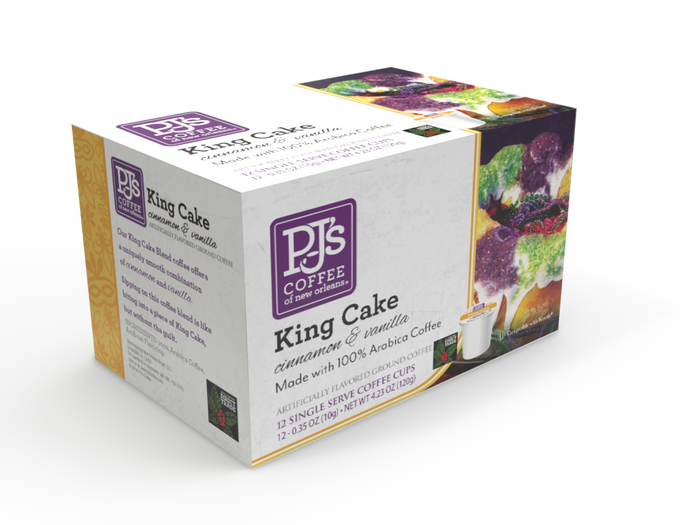 NolaCajun PJs Coffee of New Orleans Single Serve Cups King Cake Louisiana Coffee New Orleans