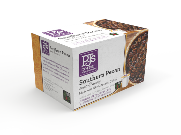 NolaCajun PJs Coffee of New Orleans Single Serve Cups Southern Pecan Louisiana Coffee New Orleans