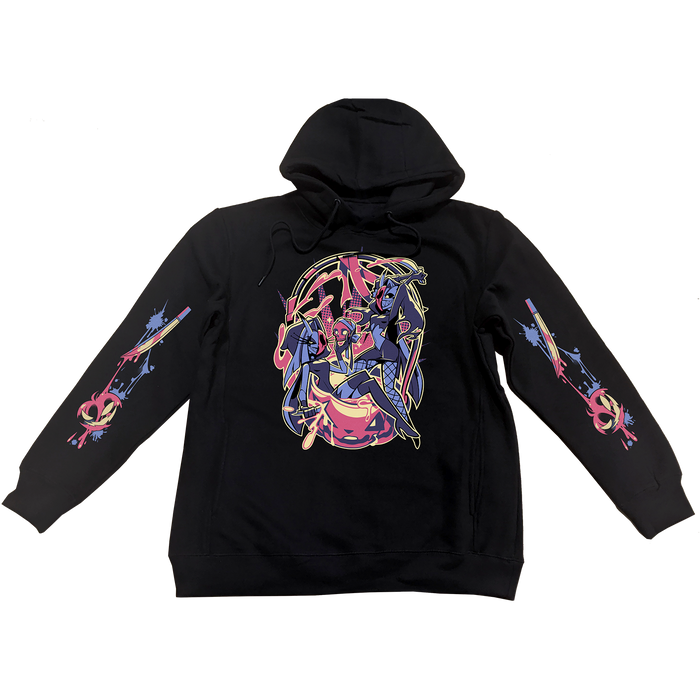 Pullover Hoodie - Glitz & Glam Halloween Slasher w/Printed Sleeves *LIMITED STOCK*