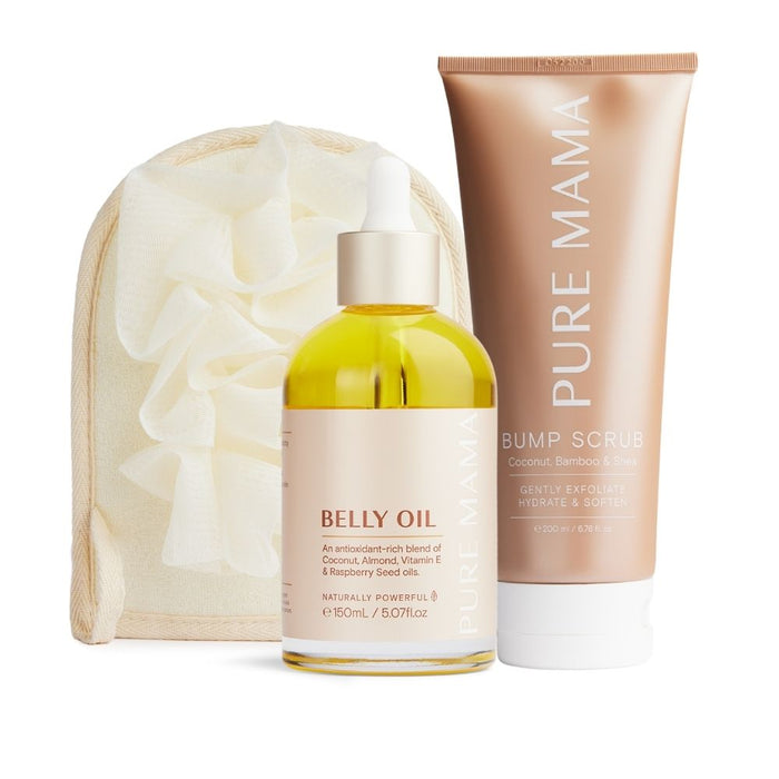 Pure Mama belly oil and bump scrub