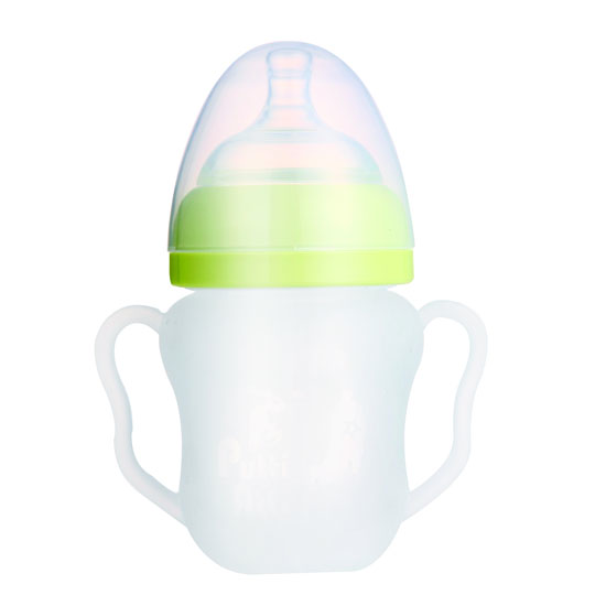 Putti Atti Silicone Baby Bottle with Handle - 5.5oz - Green-2