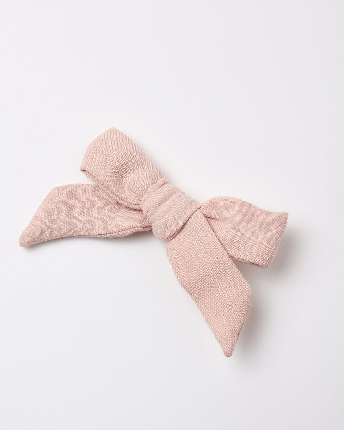 Quincy Mae Bow w. Clip, Set Of 3 - Cloud, Blue Gingham, Dusty Rose