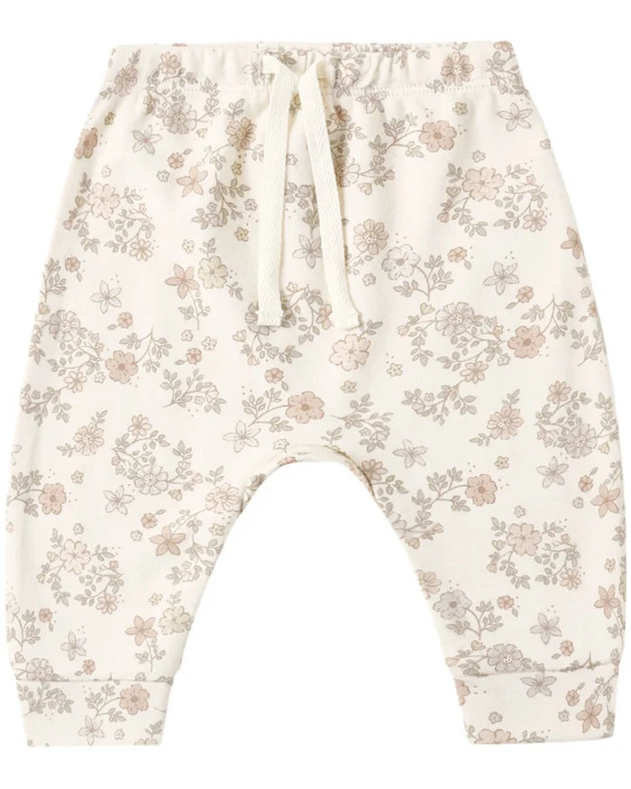 Quincy Mae Drawstring Pant - Floral Vine