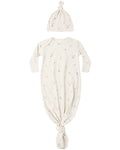 Quincy Mae Knotted Baby Gown + Hat Set - Celestial
