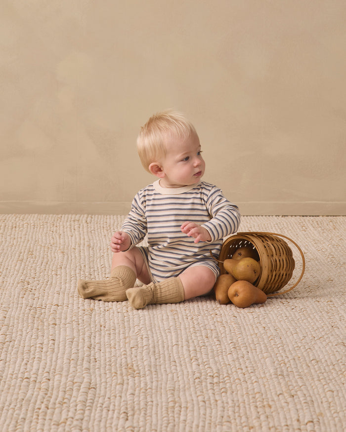 Quincy Mae Long Sleeve Romper - Vintage Stripe