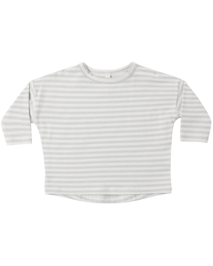 Quincy Mae Long Sleeve Tee - Cloud Stripe