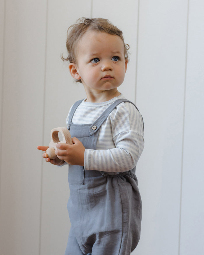 Quincy Mae Long Sleeve Tee - Cloud Stripe