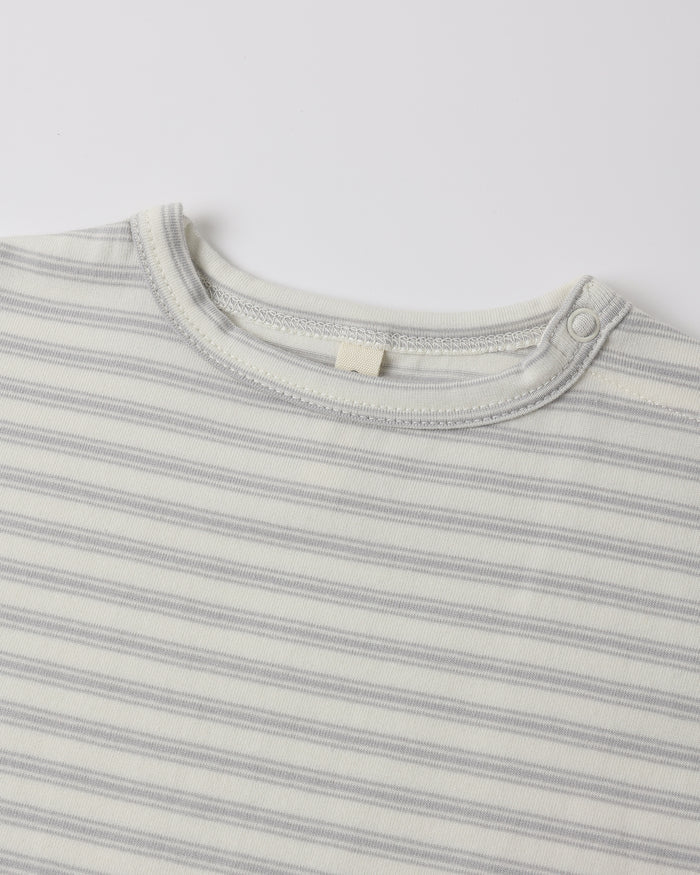 Quincy Mae Long Sleeve Tee - Cloud Stripe