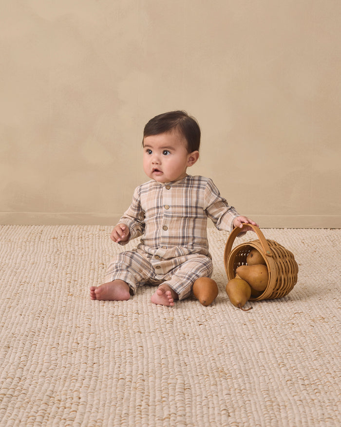Quincy Mae Pocketed Woven Jumpsuit - Fall Plaid