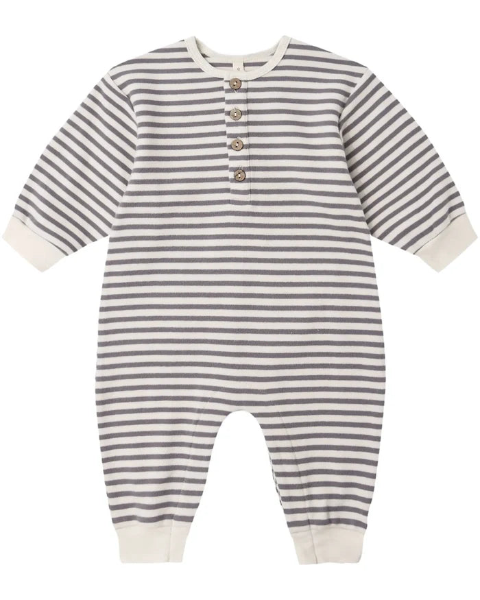 Quincy Mae Relaxed Jumpsuit - Slate Stripe