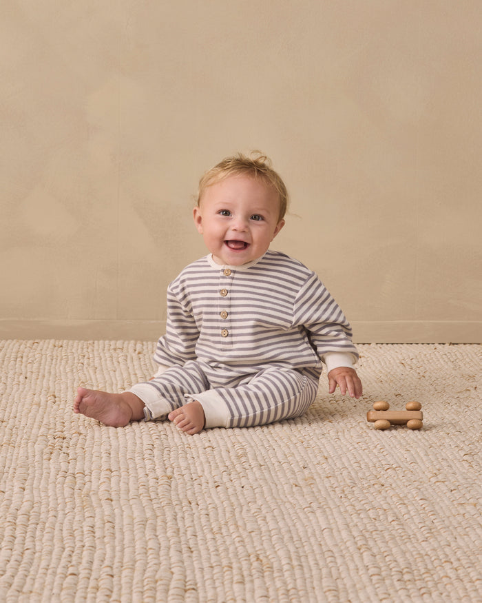 Quincy Mae Relaxed Jumpsuit - Slate Stripe