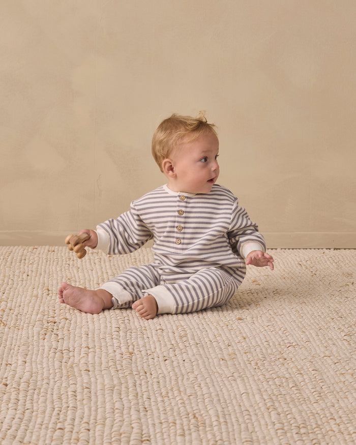 Quincy Mae Relaxed Jumpsuit - Slate Stripe