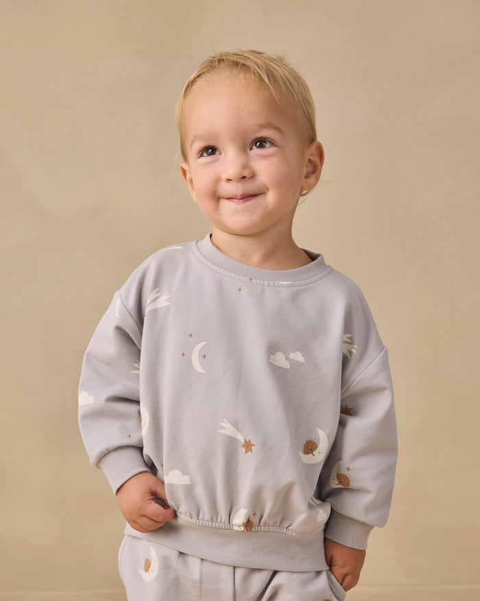 Quincy Mae Relaxed Sweatshirt - Sky Friends