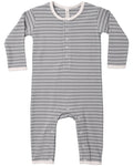 Quincy Mae Ribbed Baby Jumpsuit - Slate Microstripe