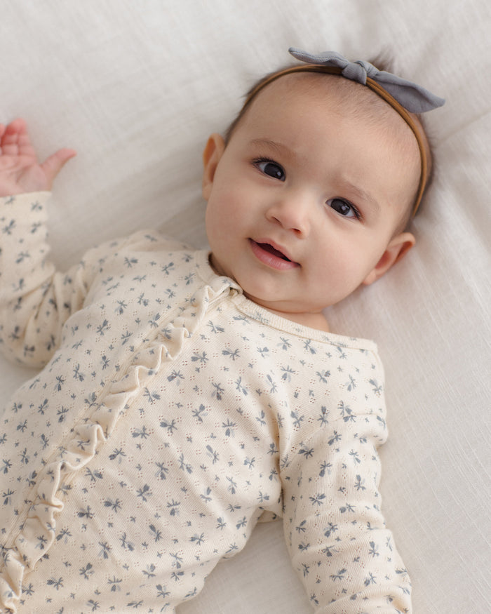 Quincy Mae Ruffle Jumpsuit - Blue Ditsy