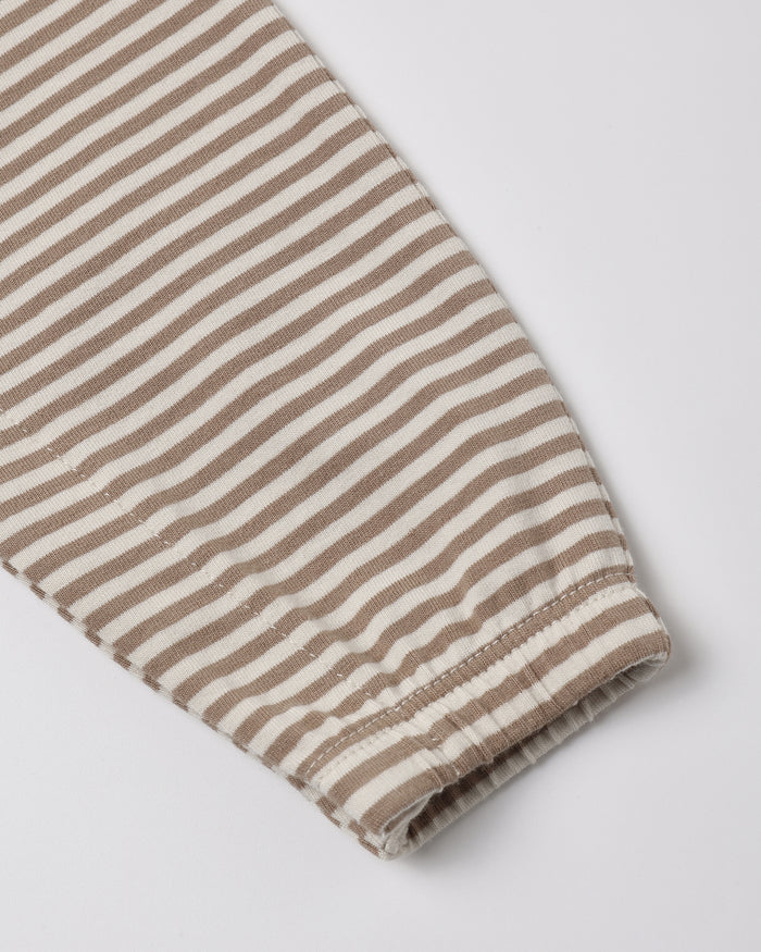 Quincy Mae Short Sleeve Jumpsuit - Almond Stripe