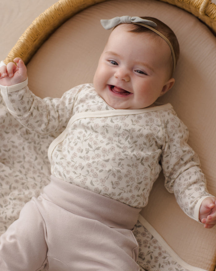 Quincy Mae Side Snap Bodysuit + Pant Set - Floret