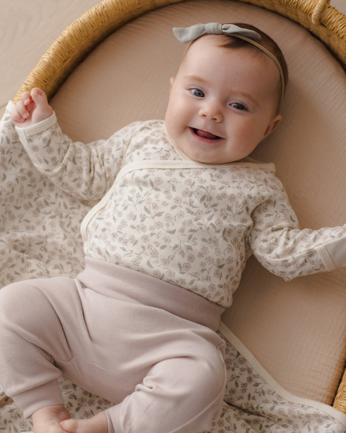 Quincy Mae Side Snap Bodysuit + Pant Set - Floret
