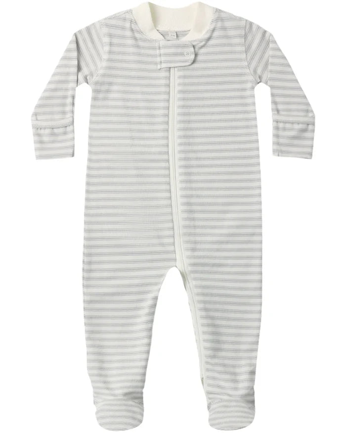 Quincy Mae Zip Long Sleeve Sleeper Footie - Cloud Stripe
