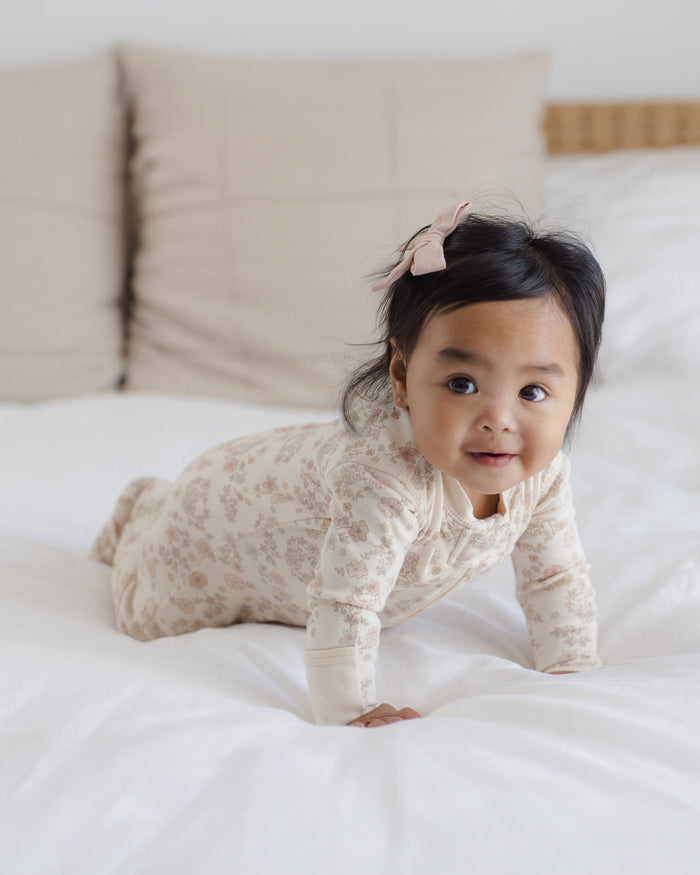 Quincy Mae Zip Long Sleeve Sleeper Footie - Floral Vine
