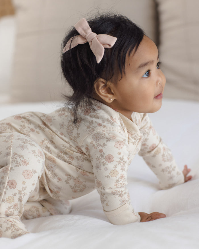 Quincy Mae Zip Long Sleeve Sleeper Footie - Floral Vine