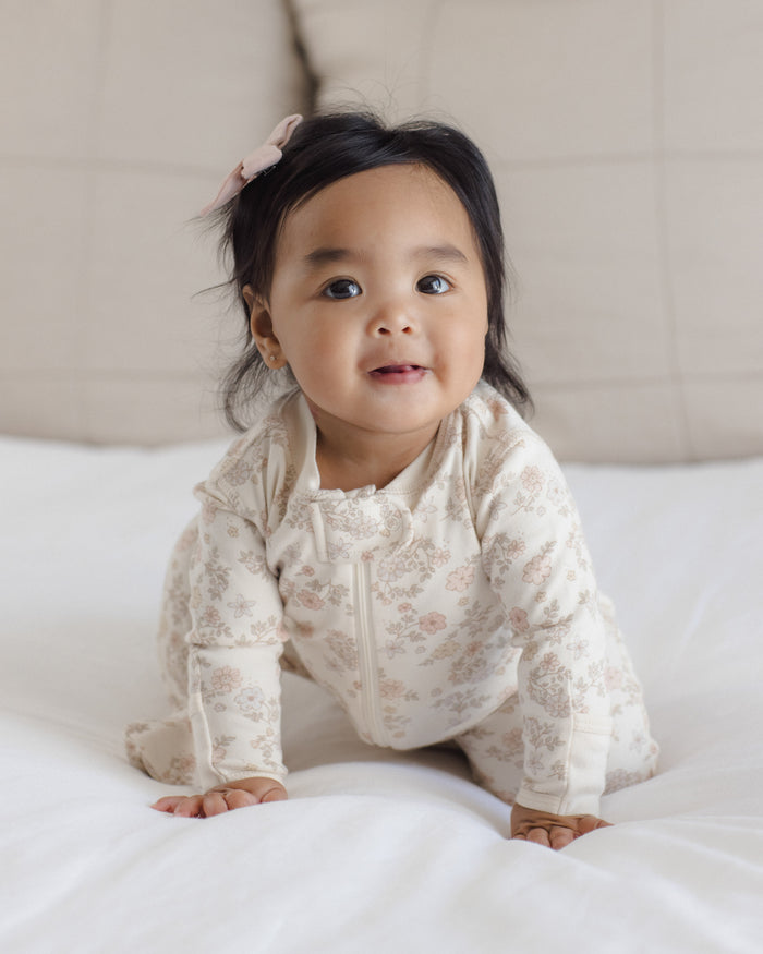 Quincy Mae Zip Long Sleeve Sleeper Footie - Floral Vine