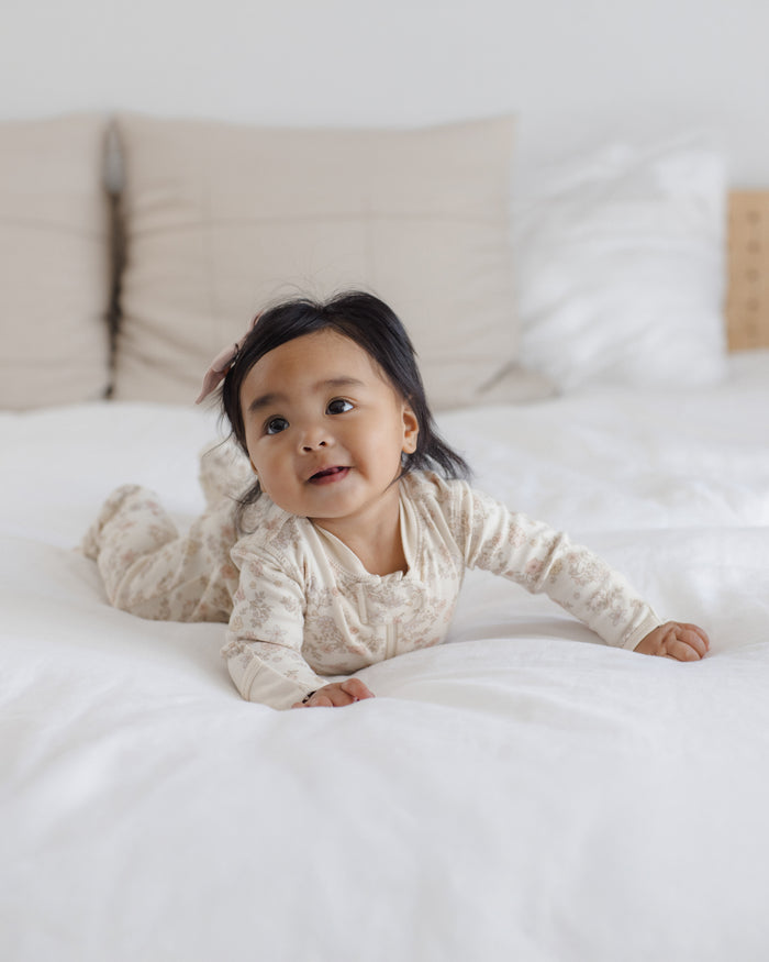 Quincy Mae Zip Long Sleeve Sleeper Footie - Floral Vine