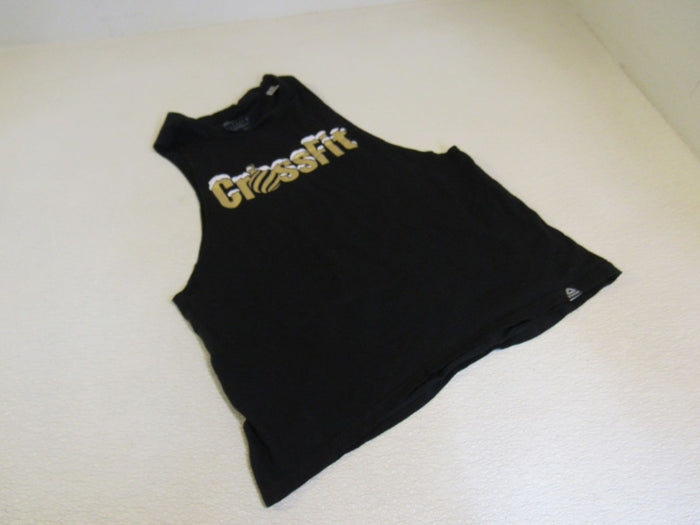 Reebok-Athletic-Tops-Black-with-Gold-Writing-Female-Adult-Size-S-Solid-314 1