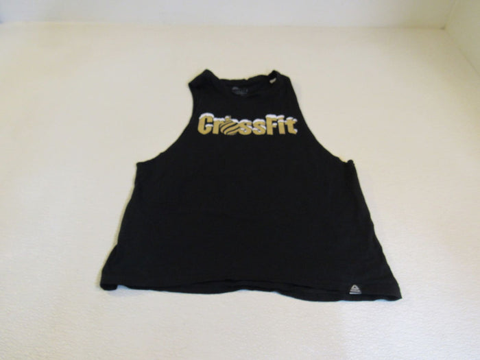 Reebok-Athletic-Tops-Black-with-Gold-Writing-Female-Adult-Size-S-Solid-314 3