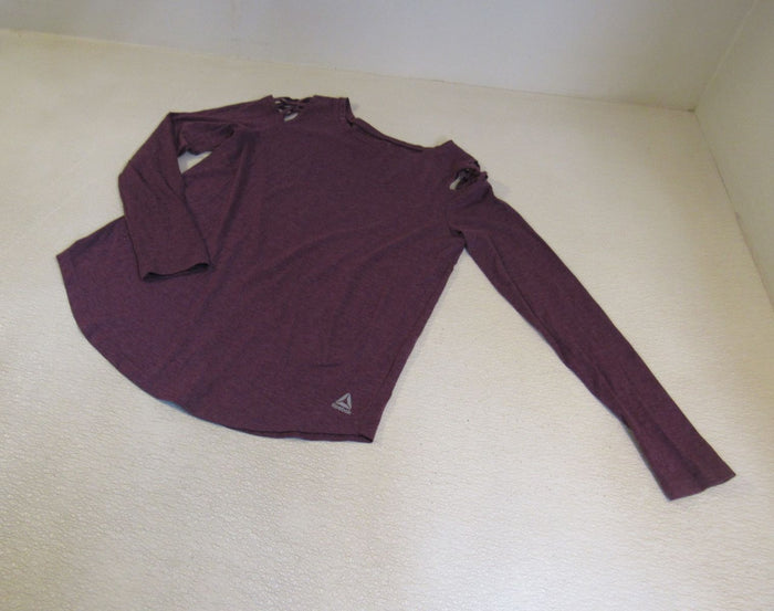 Reebok-Shirt-Plum-Open-Shoulder-Design-Female-Adult-Size-M-Solid-366 2