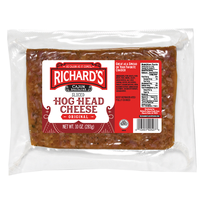 NolaCajun Richard's Hog Head Cheese Traditional Louisiana Charcuterie Cajun Deli Meat