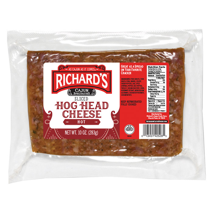 NolaCajun Richard's Hog Head Cheese Close-Up Louisiana Style Souse Meat Cajun Delicacy