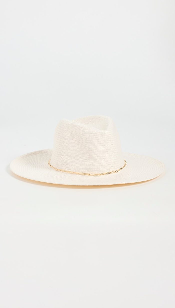 RISSA TRAVELER HAT IN WHITE/GOLD