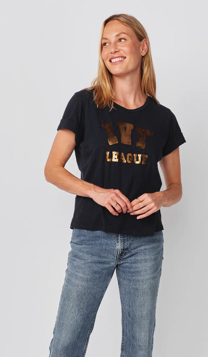 ROLLED SLEEVE TEE - IVY LEAGUE IN DEEP NAVY