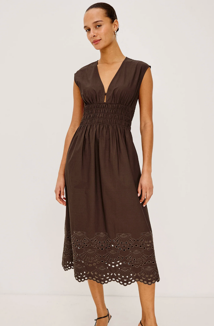 ROXANNE DRESS IN ESPRESSO