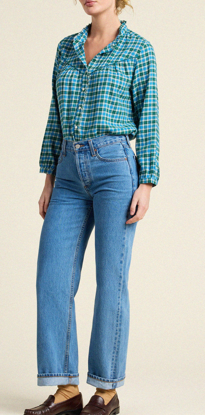 RUTH SHIRT IN FOGLINE PLAID