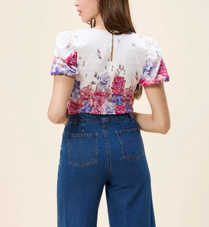 RYA TOP IN CAMELLIA PRINT