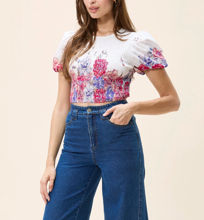 RYA TOP IN CAMELLIA PRINT