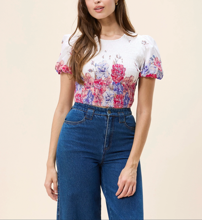 RYA TOP IN CAMELLIA PRINT