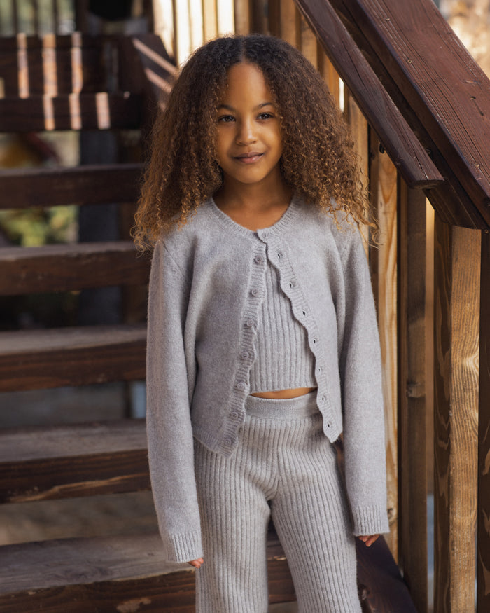 Rylee and Cru Fuzzy Knit - Lounge Set Dusty Blue