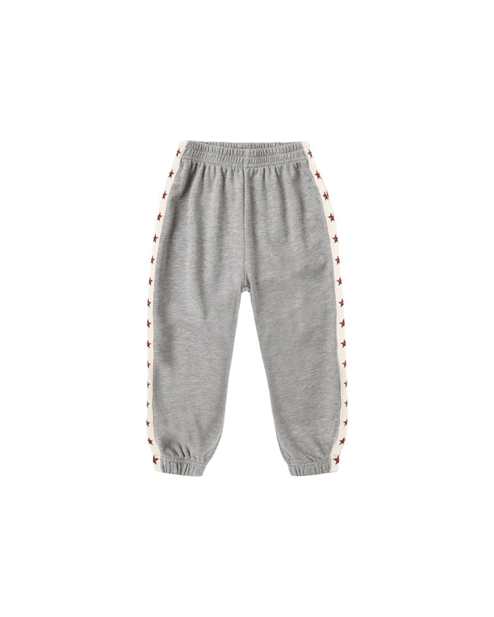 Rylee and Cru Paneled Sweatpant - Heathered Dusty Blue