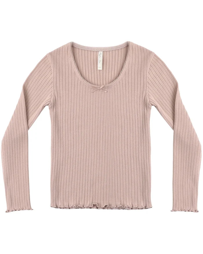 Rylee and Cru Ribbed Long Sleeve - Rosewood
