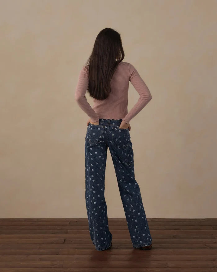 Rylee and Cru Ribbed Long Sleeve - Rosewood