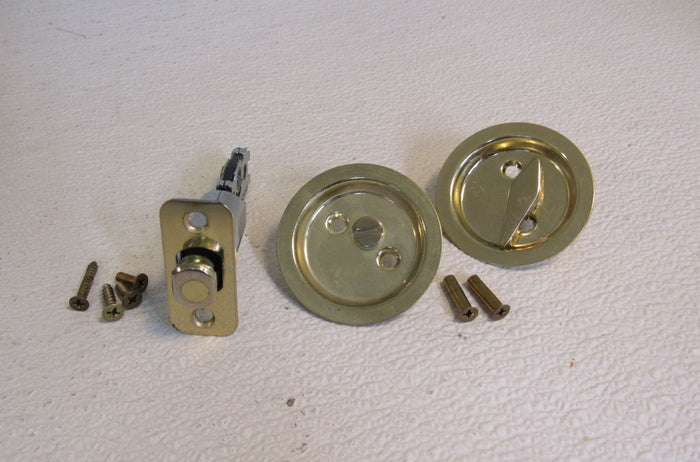 Schlage-Pocket-Door-Latch-and-Handles-Polished-Brass-530 1