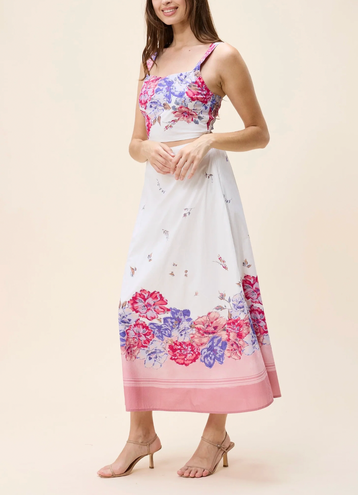 SHEA ANKLE SKIRT IN CAMELLIA PRINT