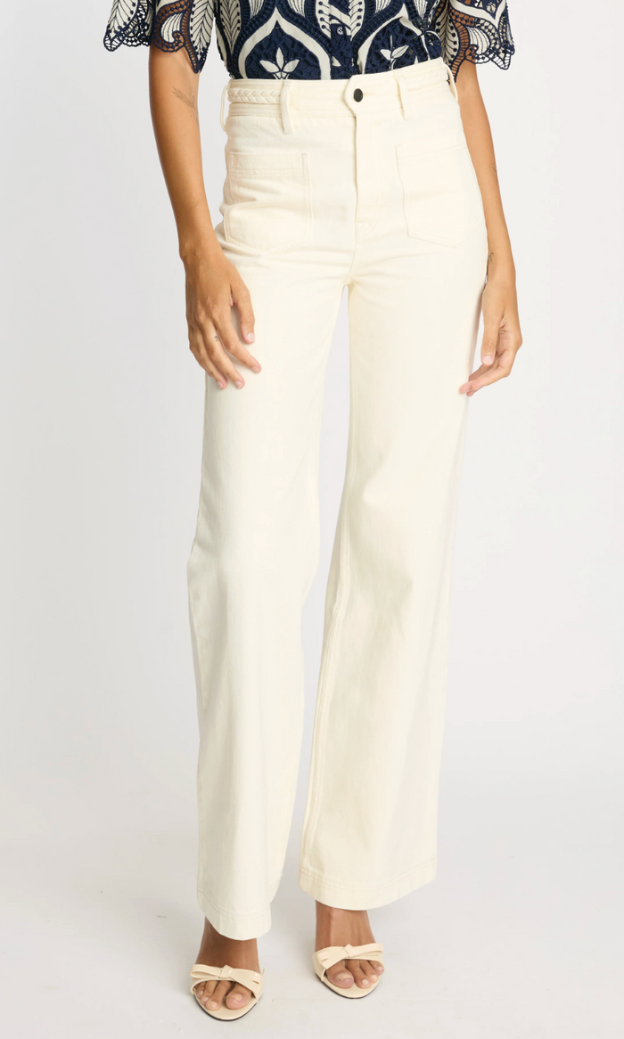SIENNA DENIM PANT IN CREAM