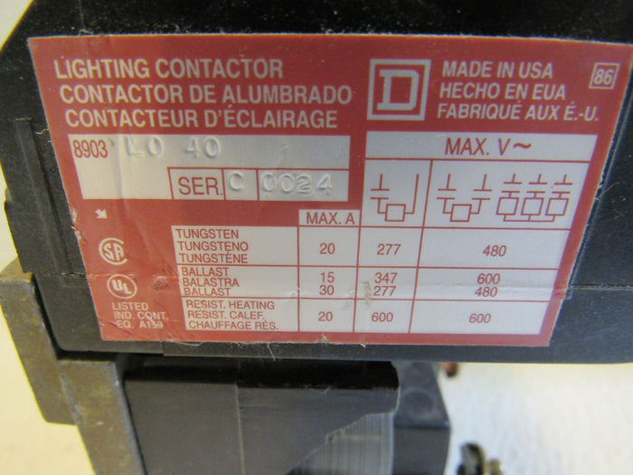 Square-D-Company-Lighting-Contactor-Class-8903-x-4in-x-4in-LO-40-398 8