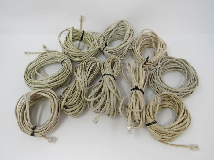 Standard-Lot-of-10-Phone-Cords-Cables-RJ-11-Variety-of-Lengths-858 4